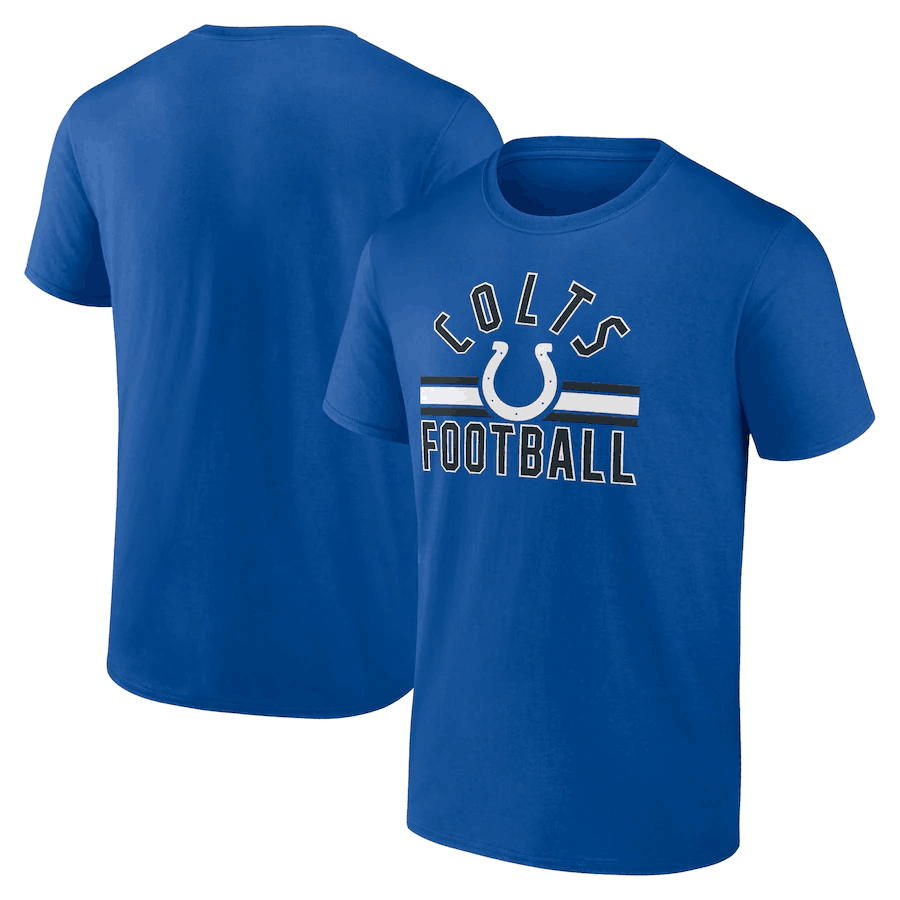 Men's Indianapolis Colts Royal Arch Stripe T-Shirt Men's Indianapolis Colts Royal Arch Stripe T-Shirt